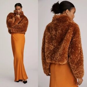 Maeve by Anthropologie Teddy Zip-Up Coat Honey